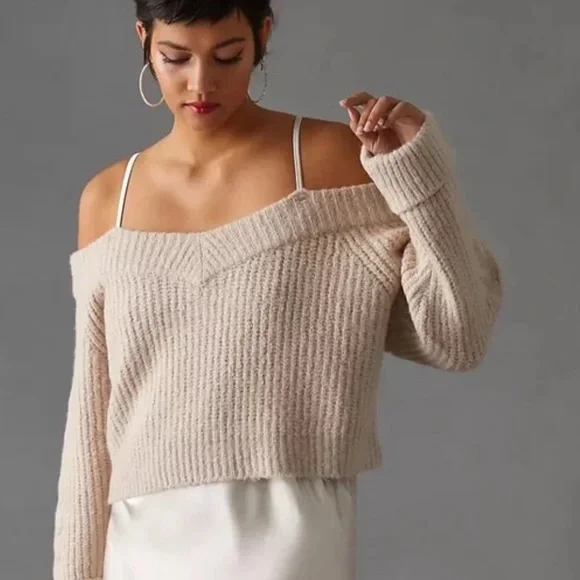 NWOT Anthropologie Mare Mare Layered Sweater Slip Dress - Picture 8 of 14